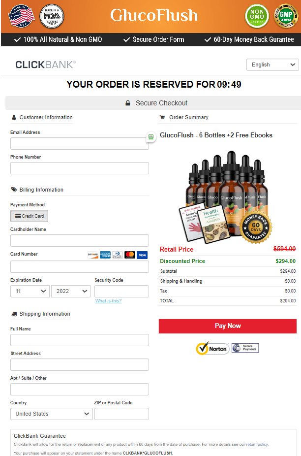 GlucoFlush - Secure checkout